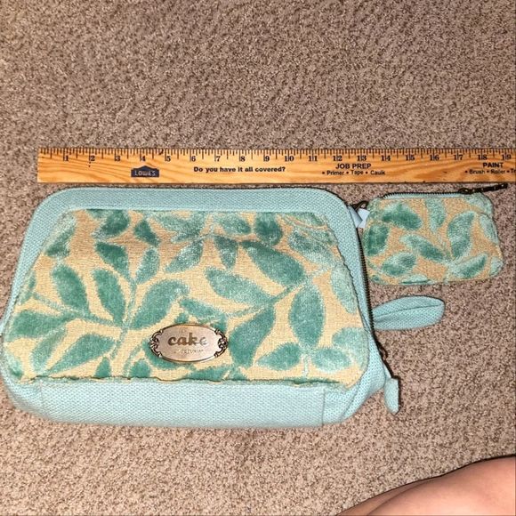 Petunia Pickle Bottom Handbags - Petunia Picklebottom Cake clutch diaper bag and coinpurse teal